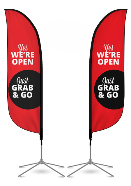 Feather Flag Double Sided  ( With Poles , Ground Stake )