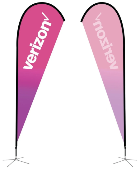 Teardrop Flag Single Sided  ( With Poles , Ground Stake )