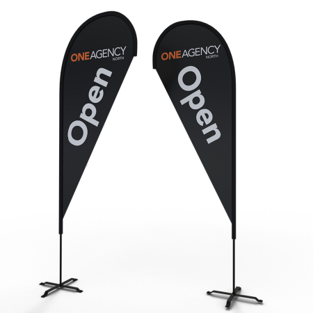 Teardrop Flag Double Sided  ( With Poles , Ground Stake )